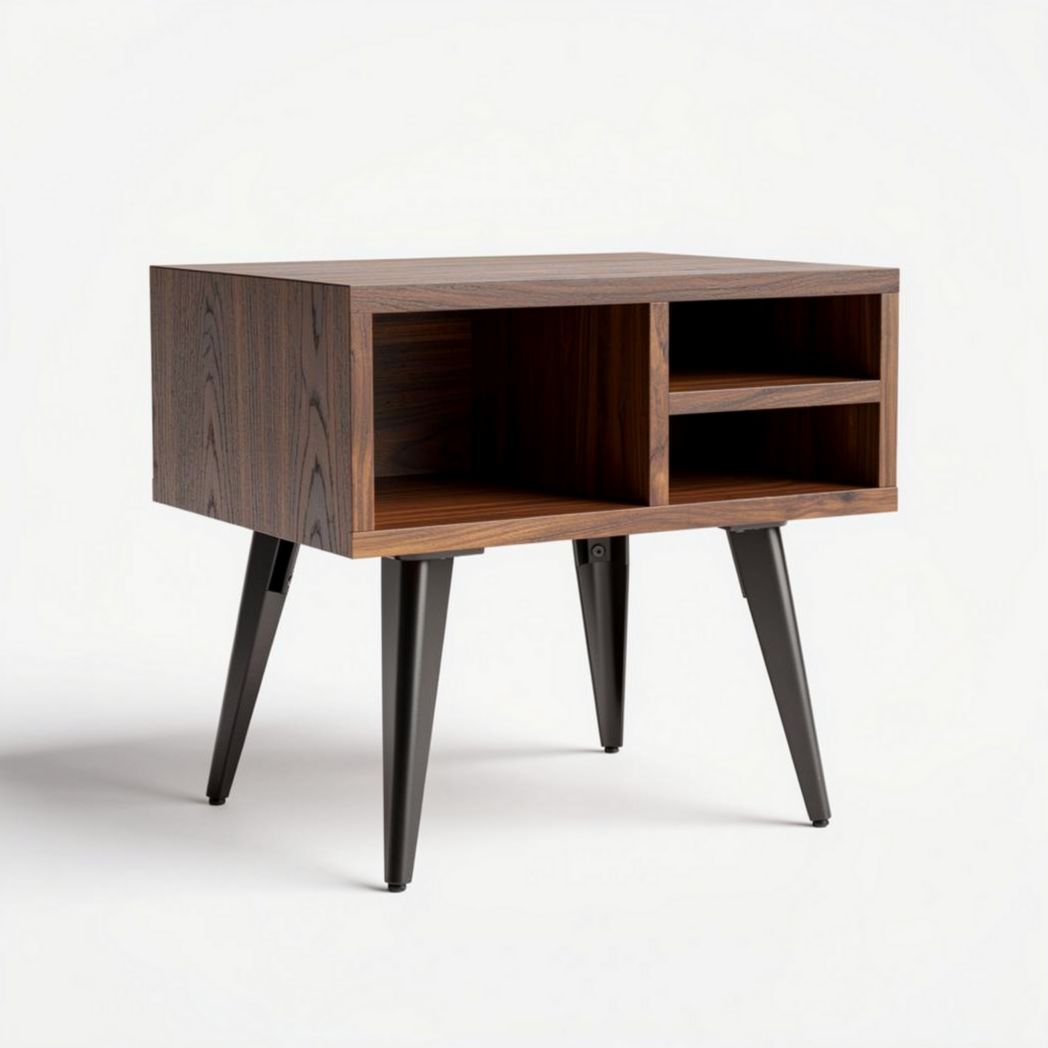 Wooden Side Table with Open Storage Compartment for Living Room Use – 50 x 40 x 45cm