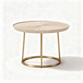 Round Coffee Table – Suitable for Living Room or Lounge – Made of Wood and Metal – 50 x 50 x 45cm