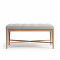 Upholstered Bench with Wooden Legs – Suitable for Living Room or Bedroom – Fabric and Wood Construction – 80 x 50 x 40cm