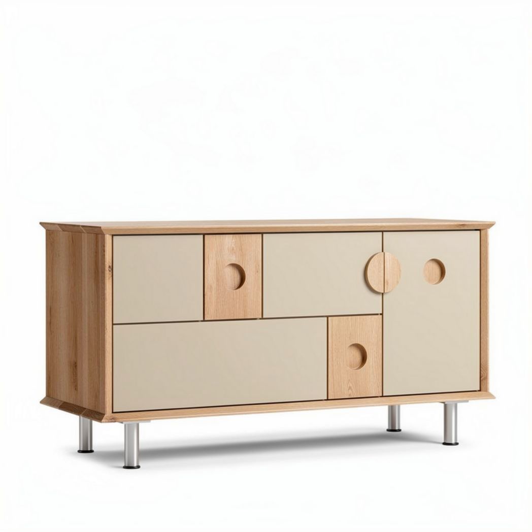 Wooden Sideboard Storage Unit for Living Room Use – MDF and Wood – 120 x 40 x 75cm