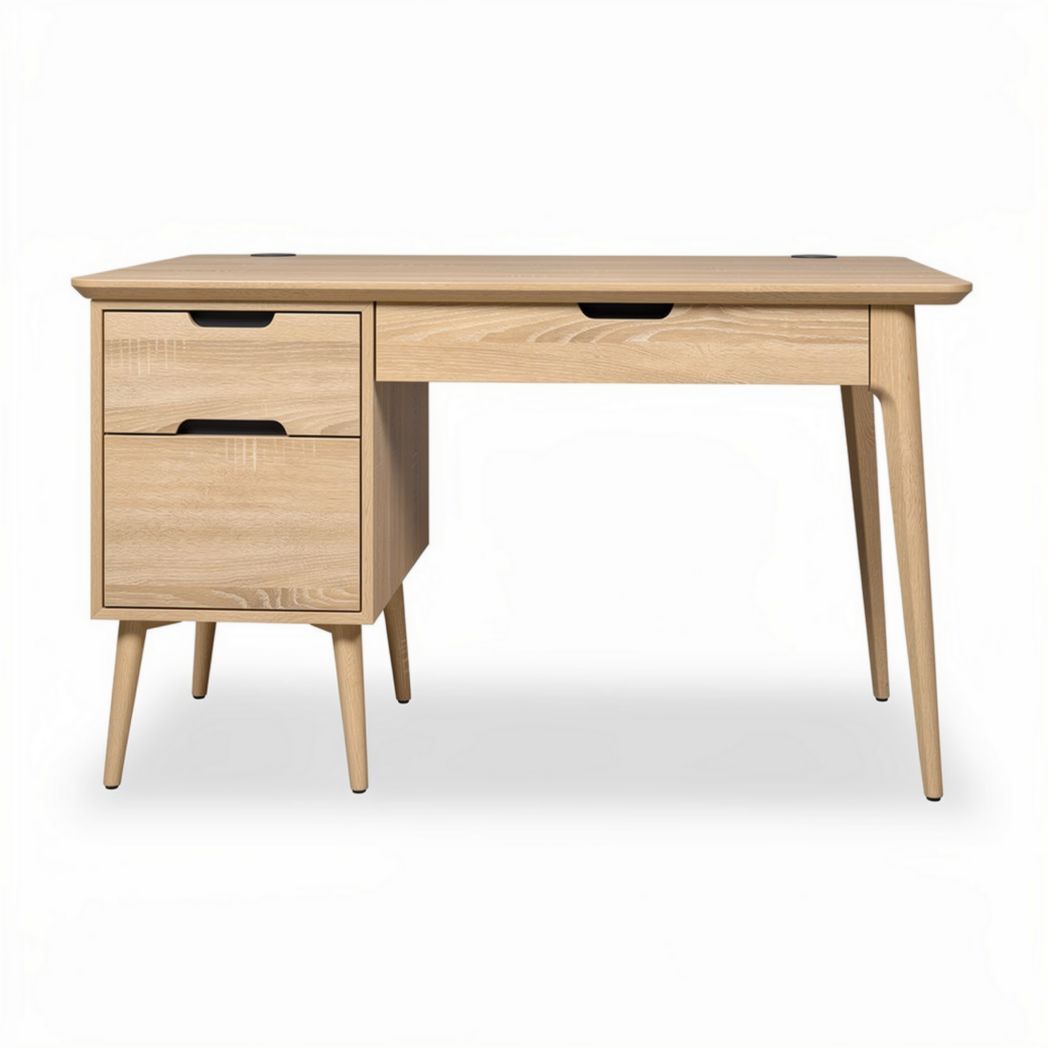 Wooden Office Desk with Drawers for Workstation Use Made of Oak 120 x 60 x 75cm